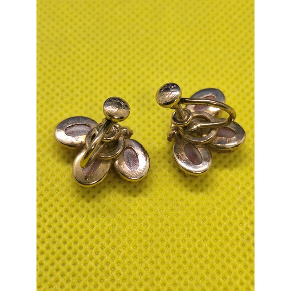 Amco 14kgf cats eye screwback earrings excellent estate find - Picture 2 of 7